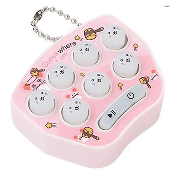 NEW!  Pink Pocket Mini Whack-a-mole Game Console Adult or Kids Puzzle Cute Toy W - Picture 1 of 3